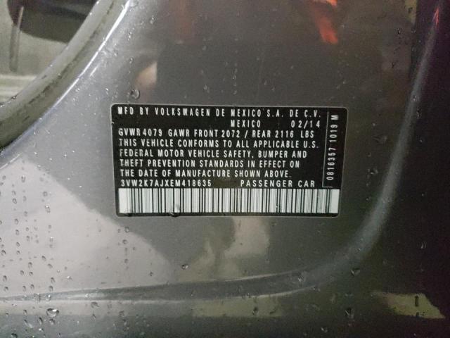 3VW2K7AJXEM418635 - 2014 VOLKSWAGEN JETTA BASE GRAY photo 12