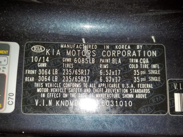 KNDMB5C19F6031010 - 2015 KIA SEDONA LX BLUE photo 13