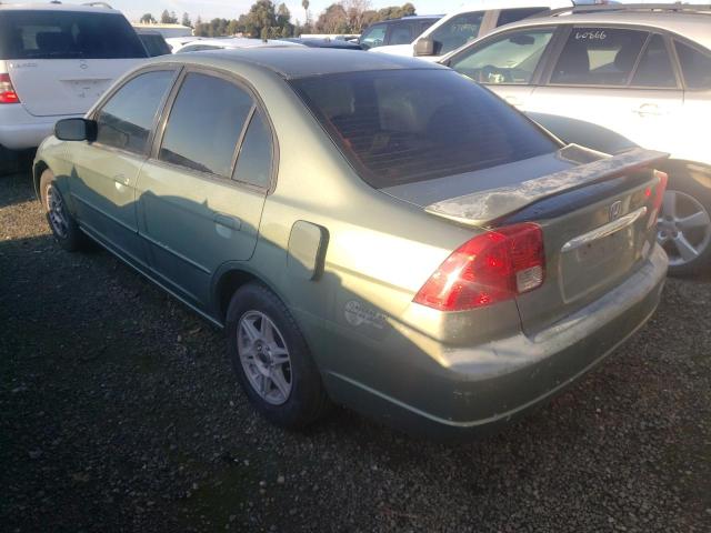 1HGEN265X3L000338 - 2003 HONDA CIVIC GX GREEN photo 2