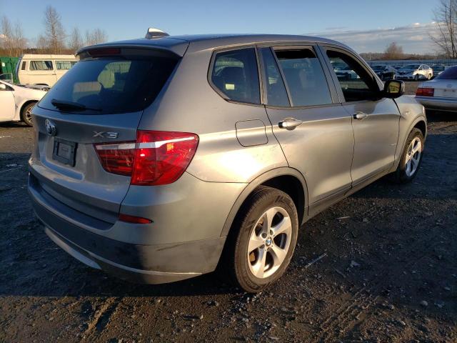 5UXWX5C52BLW14221 - 2011 BMW X3 XDRIVE2 SILVER photo 3