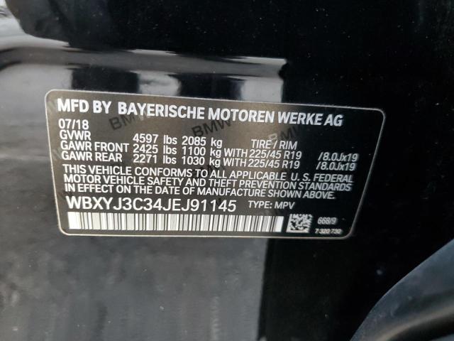 WBXYJ3C34JEJ91145 - 2018 BMW X2 SDRIVE2 BLACK photo 14