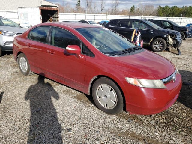 JHMFA36208S005439 - 2008 HONDA CIVIC HYBR RED photo 4