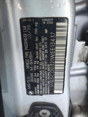 WBSCD0321WEE13437 - 1998 BMW M3 AUTOMAT 银色 照片 13