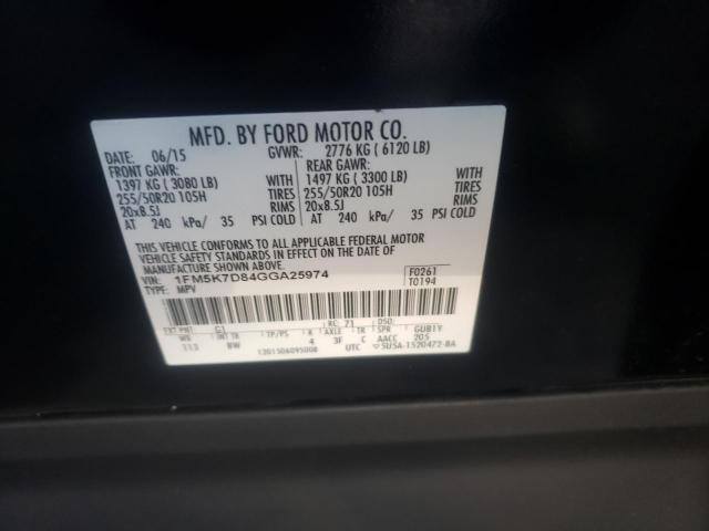 1FM5K7D84GGA25974 - 2016 FORD EXPLORER X 黑色 照片 13