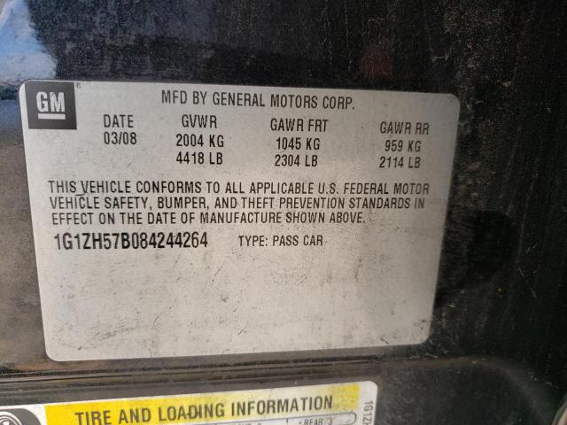 1G1ZH57B084244264 - 2008 CHEVROLET MALIBU 1LT BLACK photo 12