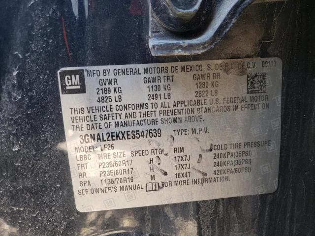 3GNAL2EKXES547639 - 2014 CHEVROLET CAPTIVA LS 蓝色 照片 12