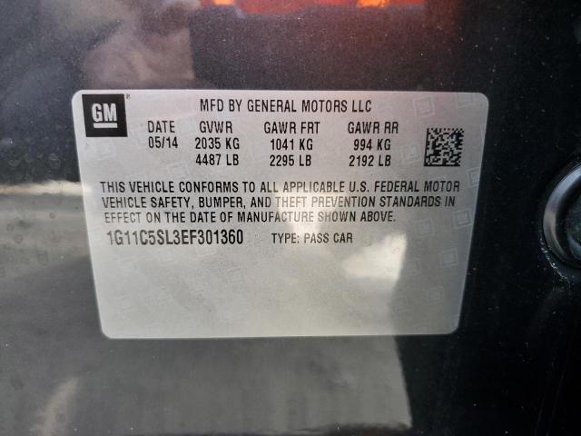 1G11C5SL3EF301360 - 2014 CHEVROLET MALIBU 1LT GRAY photo 12