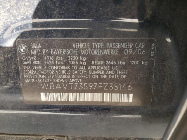 WBAVT73597FZ35146 - 2007 BMW 328 XIT ლურჯი ფოტო 10