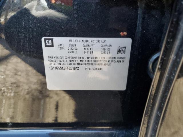 1G11G5SX0FF251042 - 2015 CHEVROLET MALIBU LTZ შავი ფოტო 13