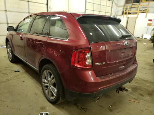 2FMDK4JC4DBC62017 - 2013 FORD EDGE SEL أحمر صورة 2
