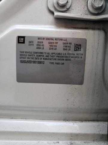 1G6DJ5ED1B0139812 - 2011 CADILLAC CTS PERFOR თეთრი ფოტო 12