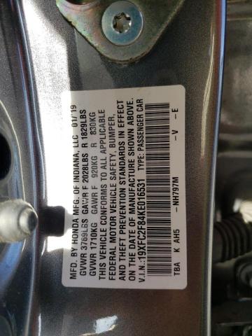 19XFC2F84KE016531 - 2019 HONDA CIVIC SPOR 银色 照片 13