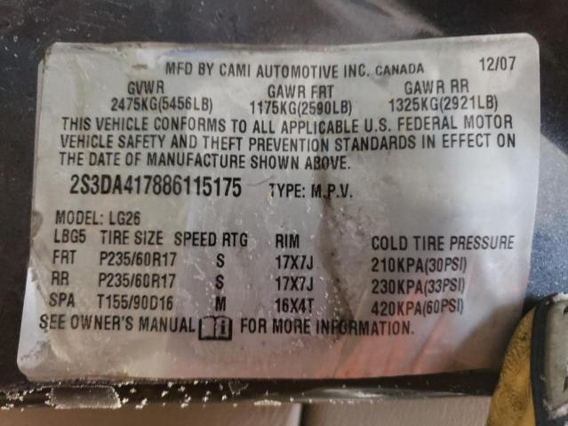 2S3DA417886115175 - 2008 SUZUKI XL7 LUXURY GRAY photo 13