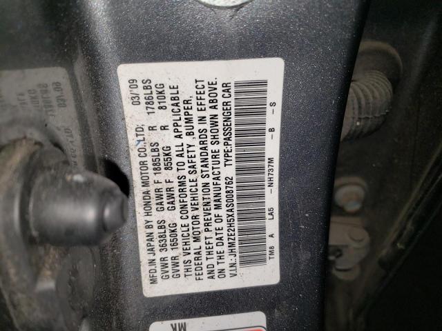 JHMZE2H5XAS008762 - 2010 HONDA INSIGHT LX GRAY photo 13