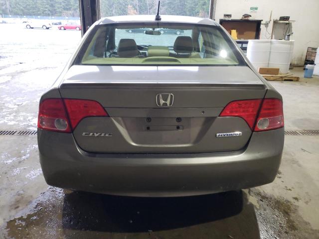 JHMFA36297S023162 - 2007 HONDA CIVIC HYBR GRAY photo 6