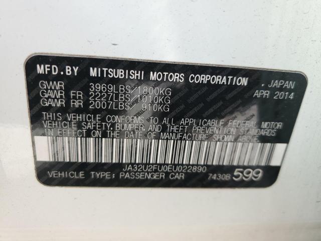 JA32U2FU0EU022890 - 2014 MITSUBISHI LANCER ES/ WHITE photo 13