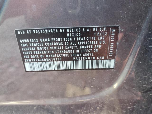 3VW1K7AJ5DM410789 - 2013 VOLKSWAGEN JETTA BASE 灰色 照片 12