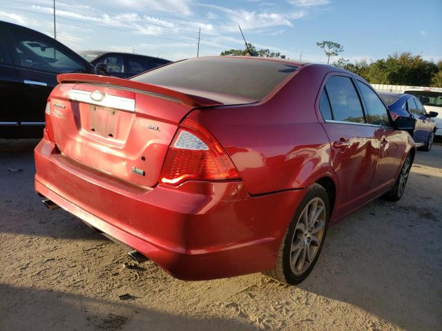 3FAHP0JG1AR416754 - 2010 FORD FUSION SEL RED photo 3