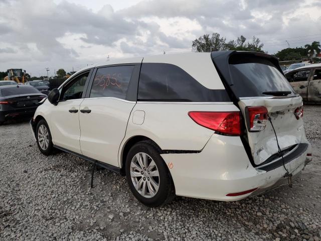 5FNRL6H27KB077783 - 2019 HONDA ODYSSEY LX WHITE photo 2