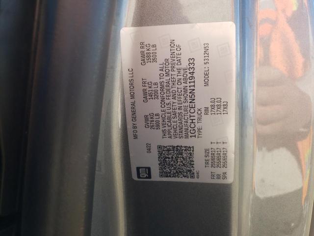 1GCHTCEN5N1194333 - 2022 CHEVROLET COLORADO L GRAY photo 12