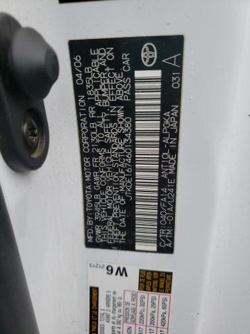 JTKDE167460134380 - 2006 TOYOTA SCION TC WHITE photo 12