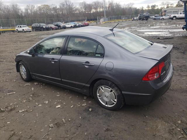 JHMFA3F27AS001829 - 2010 HONDA CIVIC HYBR GRAY photo 2