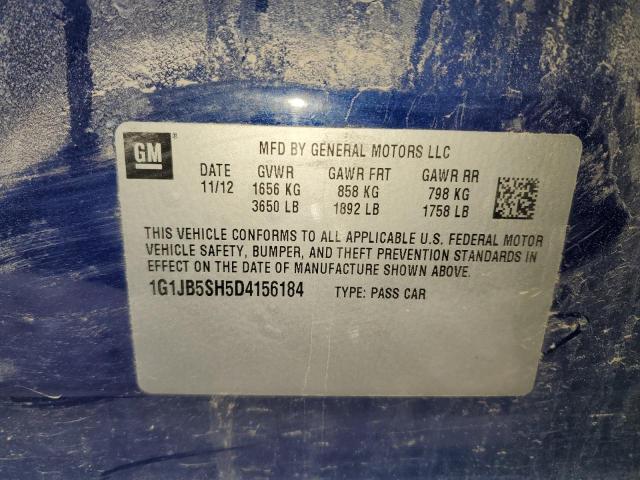 1G1JB5SH5D4156184 - 2013 CHEVROLET SONIC LS BLUE photo 12