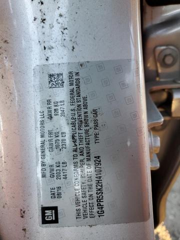 1G4PR5SK2H4107924 - 2017 BUICK VERANO SPO SILVER photo 12