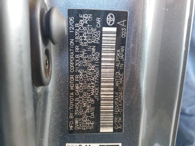 JTKDE177960111952 - 2006 TOYOTA SCION TC Сірий фото 12