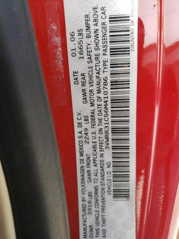 3VWRR31C56M410786 - 2006 VOLKSWAGEN NEW BEETLE 红色 照片 12