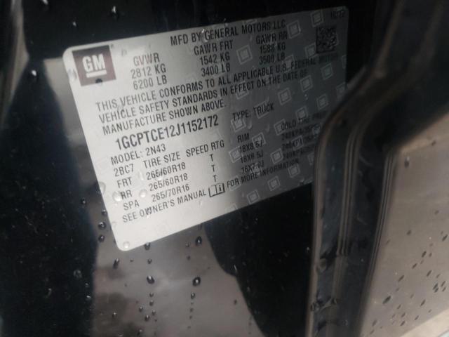 1GCPTCE12J1152172 - 2018 CHEVROLET COLORADO L BLACK photo 12