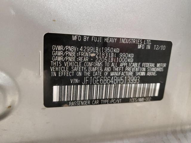 JF1GE6B64BH513993 - 2011 SUBARU IMPREZA 2. SILVER photo 13