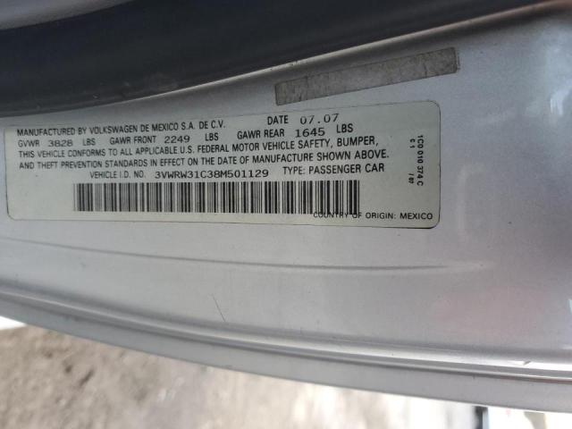 3VWRW31C38M501129 - 2008 VOLKSWAGEN NEW BEETLE 银色 照片 12