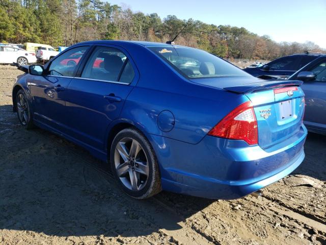 3FAHP0KC2BR152523 - 2011 FORD FUSION SPO BLUE photo 2