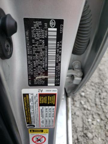 4T1BK3DB6CU456433 - 2012 TOYOTA AVALON BAS SILVER photo 12