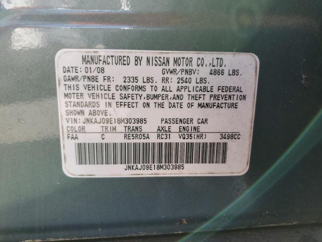JNKAJ09E18M303985 - 2008 INFINITI EX35 BASE Թիրկույզ լուսանկար 14