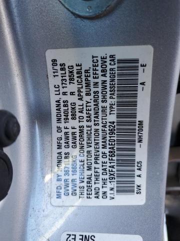 19XFA1F68AE019624 - 2010 HONDA CIVIC LX-S فضي صورة 13