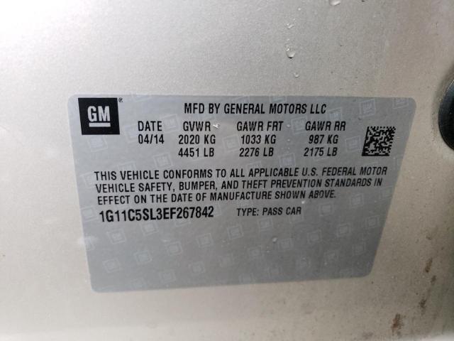 1G11C5SL3EF267842 - 2014 CHEVROLET MALIBU 1LT 金色 照片 12