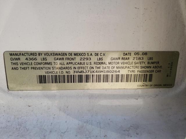 3VWBJ71K48M180264 - 2008 VOLKSWAGEN GLI თეთრი ფოტო 13