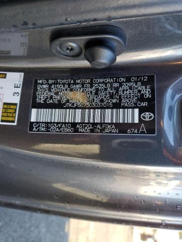 JTKJF5C73C3037015 - 2012 TOYOTA SCION TC CHARCOAL photo 12