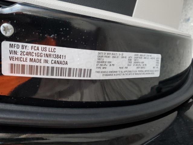 2C4RC1GG1NR138411 - 2022 CHRYSLER PACIFICA L BLACK photo 13