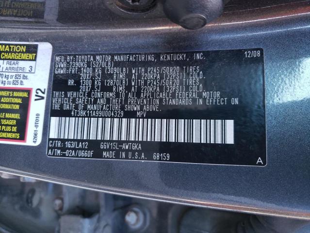 4T3BK11A99U004329 - 2009 TOYOTA VENZA GRAY photo 13