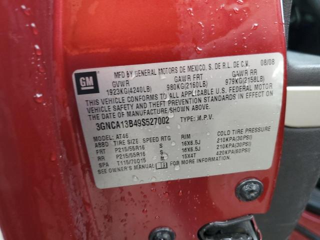3GNCA13B49S527002 - 2009 CHEVROLET HHR LS RED photo 12