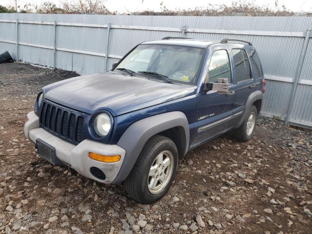 1J4GL48K13W627496 - 2003 JEEP LIBERTY BLUE photo 1