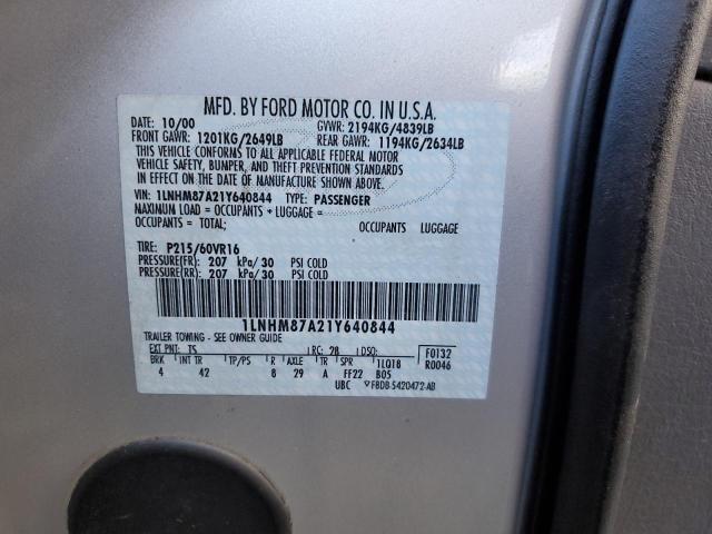 1LNHM87A21Y640844 - 2001 LINCOLN LS 银色 照片 12