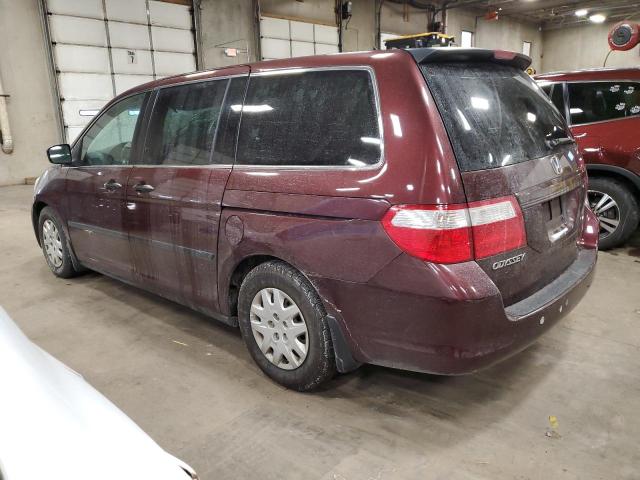 5FNRL38287B035340 - 2007 HONDA ODYSSEY LX MAROON photo 2