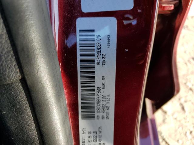 1C3CCCAB3FN718518 - 2015 CHRYSLER 200 LIMITE BURGUNDY photo 12