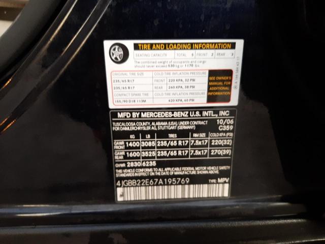 4JGBB22E67A195769 - 2007 MERCEDES-BENZ ML 320 CDI BLUE photo 13