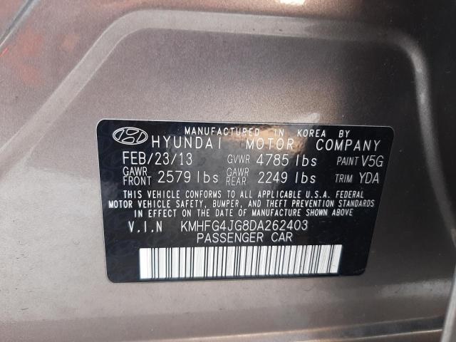 KMHFG4JG8DA262403 - 2013 HYUNDAI AZERA GRAY photo 13