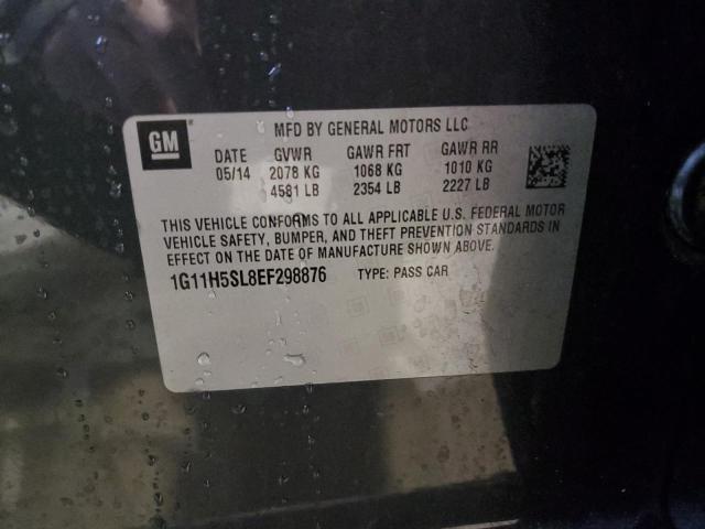 1G11H5SL8EF298876 - 2014 CHEVROLET MALIBU LTZ ნაცრისფერი ფოტო 12